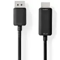 Nedis Ccgb37104bk20 Displayport-kabel Dp M-hdmi-kontakt 4k Nikkelbelagt 2 M 60hz