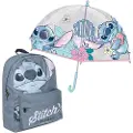 Cerda Group Lær Stitch Mini Ryggsekk I Imitert Skinn Og Bobleparaply Med Gjennomsiktig Trykk Manuell åpning Og Glassfiberstruktur