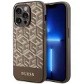 GUESS Originalt frontpaneldeksel GUHMP14XHGCFSEW for iPhone 14 PRO MAX (Magsafe GCUBE Stripes / Brun)