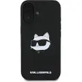 Karl Lagerfeld iPhone 16 Choupette Head MagSafe-deksel i flytende silikon - svart