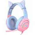 Onikuma Spillhodetelefoner Onikuma K9 7.1 RGB Surround USB katteører rosa-blå
