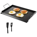 Vevor karbonstålsteke, 24x16 tommers universal flat topp rektangulær plate, gassgrillsteke for BBQ grill, teppanyaki, bærbart familiekokekar med håndtak, for camping, tailgating-fest