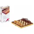 Cayro Brettspillet Sjakk Sammenleggbart I Tre Med Intarsia 30x30 Cm