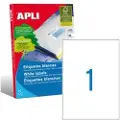 APLI Utskrivbare Klistremerker 100 Hvite Ark 210x297 Mm
