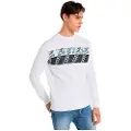 LOIS Jeans for man. 165763838 Sweatshirt box neck graphic stripe essential (XL), White, Casual, Cotton, Long sleeve