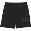 Puma ESS SCRIPT 5"High-Waist Shorts Women, Clothing, Black, XXS