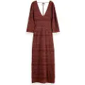 Scotch & Soda Metallic Pointelle 3/4 Ermet Lang Kjole
