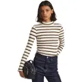 Pepe Jeans for woman. PL505678 Cher white striped T-shirt (XL), Casual, Cotton, Long sleeve