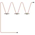 Creative Cables Lumet ´maioliche´ Systemkrans Med Tekstilkabel. 3 Lampeholdere Og Lampeskjermer. Krok Og Svart Støpsel 10 M