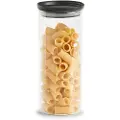 Zeller Present Oppbevaringsboks med plastlokk, 1250 ml, svart, 10,3x23,6cm cm