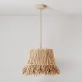 Creative Cables Without Bulb Honolulu With Raffia Shade Pendellampe