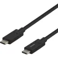 Deltaco Ladekabel USB-C til USB-C, 2 m, svart