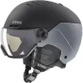 Uvex Wanted Visor Pro V, Skihjelm med Visir, Black-Silver Matt