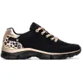Xti for woman. 14436104-LEOPARDO Trainers 144361 black (36), Flat, Laces, Casual, Animal Print