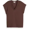 Scotch & Soda U9a00648t Ermeløs V-hals T-skjorte