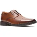 Clarks for man. 26130096 Tilden Cap brown leather shoes (48), Flat, Laces, Casual, Classic