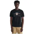 Gant for man. 2003199 T-shirt with black shield (XXS), Casual, Cotton, Short sleeve