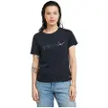 G-Star for woman. D25064-A870-3873 T-shirt G-script shiny navy (XS), Casual, Short sleeve, Organic Cotton, Sustainable