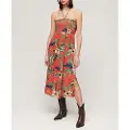 Superdry Smocked Midi Beach Lang Kjole