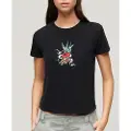 Superdry Tattoo Embroidered Fitted Kortarmet T-skjorte