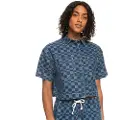 Roxy Blue Wave Club Printed Kort Ermet V-hals T-skjorte
