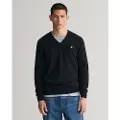 Gant for man. 87212 V-neck jumper black (XL), Casual, Wool