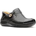 Clarks for woman. 20312837 Leather shoes Un Loop black (36), 3 to 5 cm, None, Casual