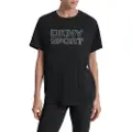 DKNY Sport Outline Rhinestone Logo Kortarmet T-skjorte