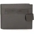 Pepe Jeans unisex. 7883334 Checkbox Grey vertical leather wallet with click closure (OSFA), Casual