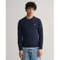 Gant for man. 87211 Navy crew neck jumper (XXL), Casual, Wool