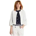 Victorio & Lucchino , V&L for woman. 370028028 Open jacket with ruffles on the sleeves white (L), Casual, Polyester, Long sleeve