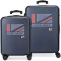 Pepe Jeans unisex. 6461421 Set of Aidan rigid luggage 55-65cm marine (OSFA), Casual, Synthetic, ABS / Polycarbonate, Big, Cabin, Navy