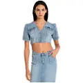 LOIS Jeans 10958 Kort Ermet V-hals T-skjorte