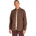 Timberland for man. TB0A5M16BK21 Brown check shirt (XL), Casual, Cotton, Long sleeve