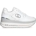 Liu Jo for woman. BF5011PX77601111 Maxi Wonder white leather trainers (37), 3 to 5 cm, Laces, Casual