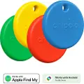 Chipolo POP-søker 4-pk, rød/blå/gul/grønn