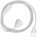 Creative Cables Snakebis Twisted E14 Lampeskjerm-kabelsett Med Lampeholder. Stoffflettet Kabel Og 2-pin Plugg 3 M