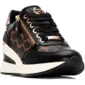 Xti for woman. 14437801-LEOPARDO Trainers 144378 black (36), 3 to 5 cm, Zip, Casual, Animal Print