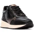 Carmela for woman. 16244203-NEGRO Leather Sneakers 162442 black (37), 3 to 5 cm, Zip, Casual