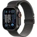 Apple Watch Ultra 2 - 49 mm - svart titan - smartklokke med fint strikket løkke - båndbredde: M - 64 GB - LTE, Wi-Fi 4, UWB, Bluetooth - 4G - 61.8 g