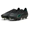 Puma ULTRA 6 MATCH FG/AG Football Boots Unisex, Shoes, Black/Fizzy Light/Green Terrain, 40.5