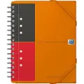 Oxford International Meetingbook A5+ - Notisbok - spiralbundet - 80 ark / 160 sider - hvitt papir - linjert - 10 hull - oransje perm - polypropylen (PP)