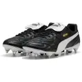 Puma KING TOP MxSG Football Boots Unisex, Shoes, Black/White/Gold, 40.5