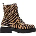 Xti for woman. 14439102-CEBRA Ankle boots 144391 brown (39), 3 to 5 cm, Zip, Casual, Animal Print