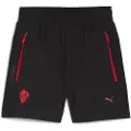 Puma AC Milan PUMATECH Relaxed Woven Shorts Youth, Clothing, Black/Red, 9-10Y