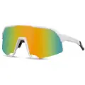 24hShop Sporty Solbriller med hvit innfatning og regnbueglass