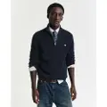 Gant for man. 8050603 Navy half-zip pullover with half zip (XS), Casual, Cotton