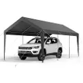 Vevor Carport, 10 x 20 fot utendørs biltak, drikkeklar carport, kraftig galvanisert biltak, UV-bestandig og vannbestandig, helårsbeskyttelse, oppbevaringsskur for bil, båt, motorsykkel, grå