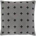 Borg Living Pyntepute - 45x45 cm - Grå med kryss - Myk sofapute fra