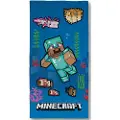 Licens Minecraft håndkle - 70x140 cm - 100% bomull - Mykt badehåndkle med Minecraft fish
